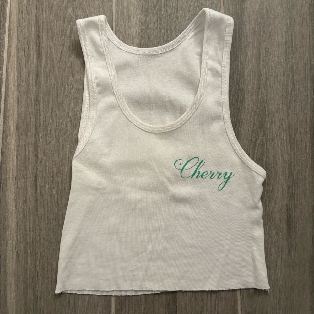 Cherry LA white tank